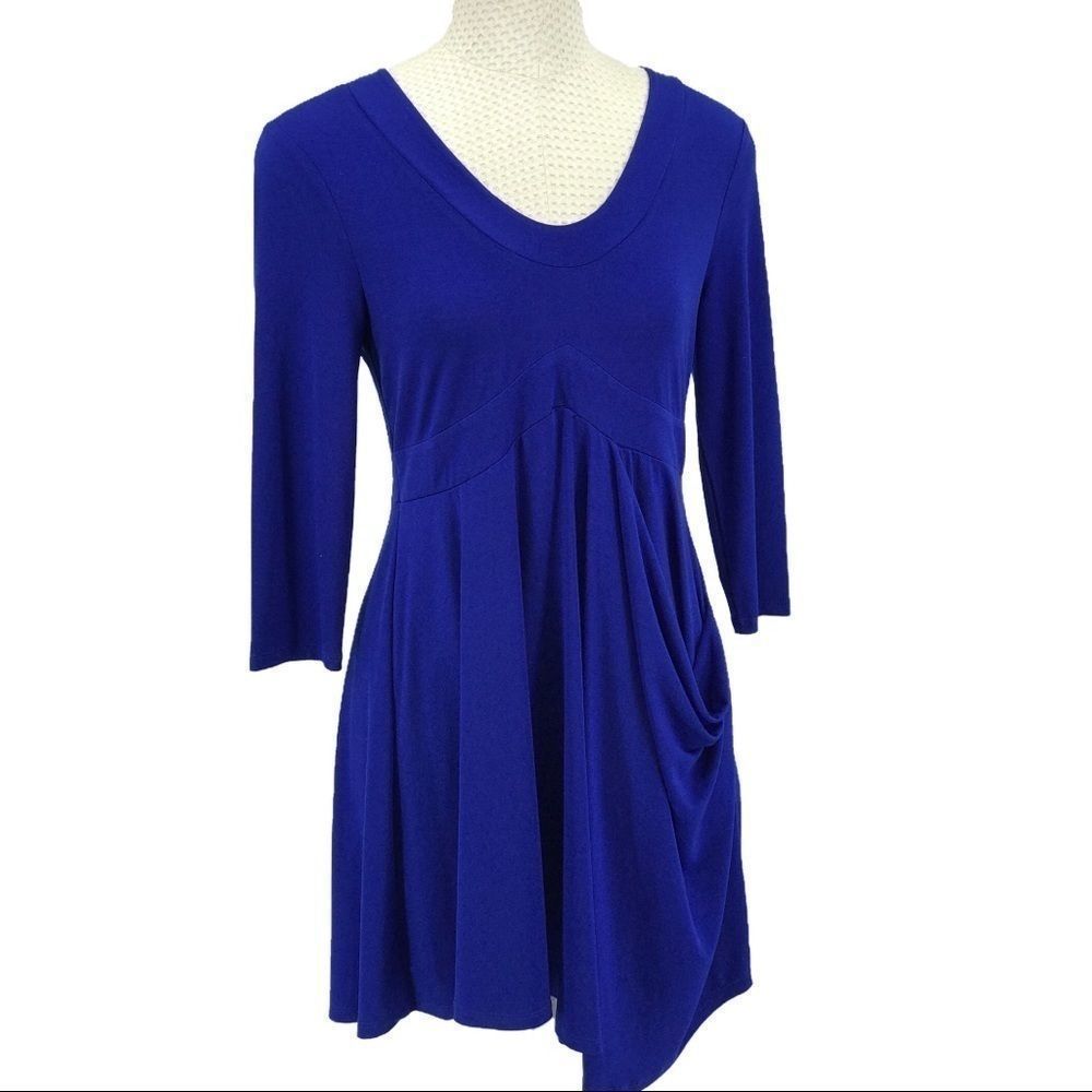 Cupio Royal Blue Draped Dress | Size Medium